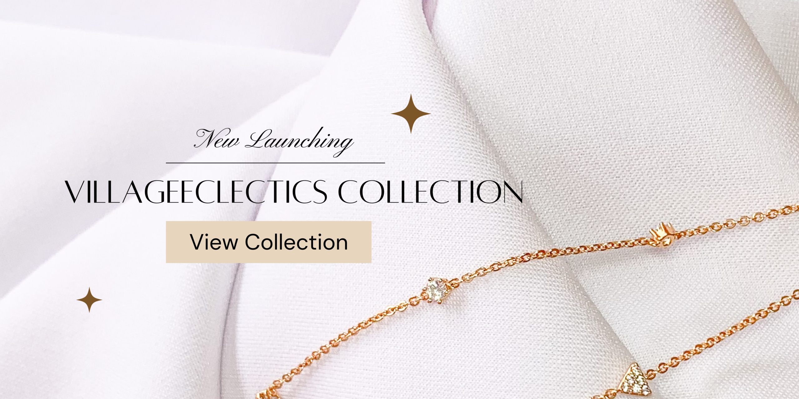neutral luxury jewelry promotion banner