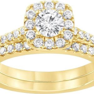 Certified Round Cut Lab Grown Diamond Halo Engagement Ring
